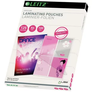 Esselte LEITZ BOX 100 PLASTIC POCKETS 125micron A4 33808 - Folie do laminatora - miniaturka - grafika 1
