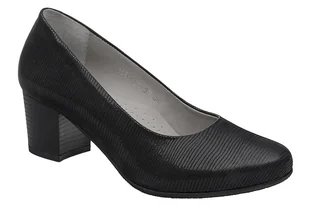 Czółenka na obcasie buty AXEL Comfort 1666 Czarne Egzotico na Haluksy Kosela Medic 9666 - Czółenka - miniaturka - grafika 1