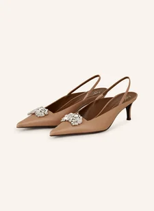 Giuseppe Zanotti Design Czółenka Z Odkrytą Piętą Z Ozdobnymi Kamykami braun - Czółenka - miniaturka - grafika 1