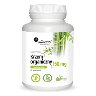 Aliness Krzem organiczny z pędów bambusa 150 mg - 100 kapsułek - Suplementy naturalne - miniaturka - grafika 1