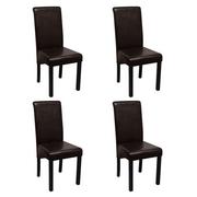Krzesła - vidaXL Krzesła do jadalni z brązowej eko skóry (x4) - miniaturka - grafika 1