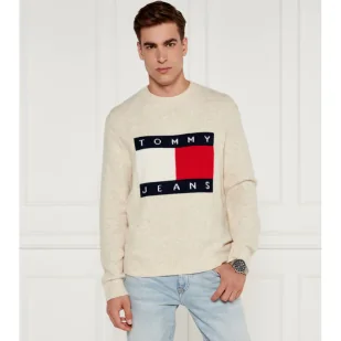 Tommy Jeans Sweter | Regular Fit | z dodatkiem wełny - Swetry męskie - miniaturka - grafika 1