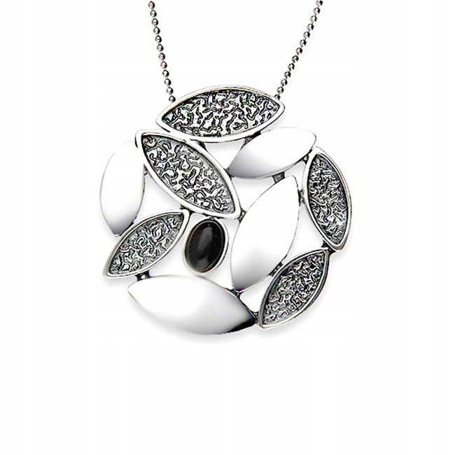 Zawieszka srebrna pr. 925 Okrągła Kamień Onyks