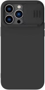 Nillkin CamShield Silky Silicone Case etui iPhone 14 Pro Max pokrowiec z osłoną na aparat czarny - Etui i futerały do telefonów - miniaturka - grafika 1