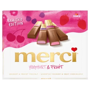 merci Yoghurt & Fruit 4 rodzaje jogurtowo-owocowych specjałów czekoladowych 250 g - Inne słodycze - miniaturka - grafika 1