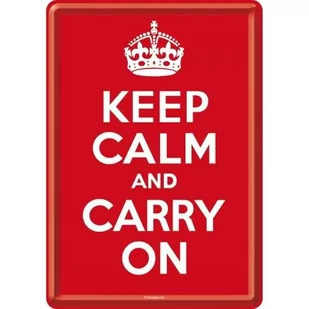 Art Nostalgic 10212 United Kingdom Keep Calm and carry on, pocztówka blaszana, 10 x 14 cm 10212 - Dekoracje domu - miniaturka - grafika 1