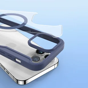 Etui iPhone 15 Pro magnetyczny pokrowiec MagSafe z klapką Dux Ducis Skin X Pro - niebieskie - Etui i futerały do telefonów - miniaturka - grafika 12