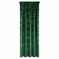 Zasłony - Zasłona Na Taśmie Welwetowa 140x270 DORIS c. zielony+złoty Eurofirany Haczy - miniaturka - grafika 1