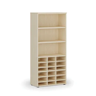 Regał sortujący PRIMO WOOD, 1781 x 800 x 420 mm, 18 przegród, brzoza - Regały biurowe - miniaturka - grafika 1