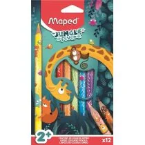 Maped Kredki Jumbo Jungle Fever trójkątne 12 szt. - Przybory szkolne - miniaturka - grafika 1