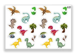 1szt TATUAŻE DZIARY ZMYWALNE DLA DZIECI NA URODZINY DINOZAURY 023 - Zabawki kreatywne - miniaturka - grafika 1
