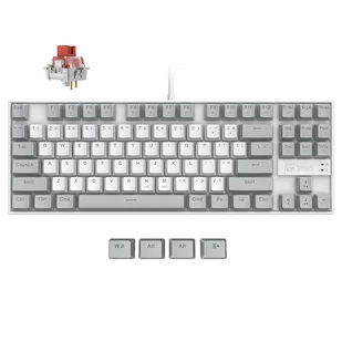 3inuS 87-Key 5-in-1 Mechanical Keyboard Hub Dual USB-C Cable Hot-Swappable - Red Switches - Klawiatury - miniaturka - grafika 1