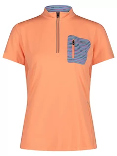 Koszulki sportowe damskie - CMP Koszulka kolarska w kolorze pomarańczowym - grafika 1