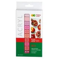 Pozostałe akcesoria dla plastyków - Happy Color Farba akrylowa 12ml 10 kol czerwony - miniaturka - grafika 1