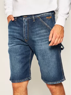 Spodenki męskie - MSGM Szorty jeansowe 2840MB43L 207072 Granatowy Regular Fit - grafika 1