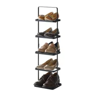 Moda i Uroda OUTLET - YAMAZAKI Tower' 2479 regał na buty wysoki do wejścia, korytarza, stal, czarny, dł. 22 x szer. 18 x wys. 77,5 cm - miniaturka - grafika 1