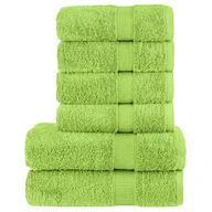 Ręczniki - vidaXL 6-częściowy zestaw ręczników premium SOLUND, zielony, 600 g/cm² - miniaturka - grafika 1