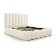 Łóżka - Beżowe tapicerowane łóżko dwuosobowe ze schowkiem ze stelażem 200x200 cm Kelp – Micadoni Home - miniaturka - grafika 1