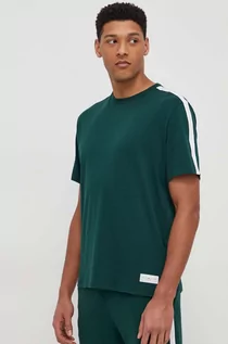 Koszulki męskie - Tommy Hilfiger t-shirt bawełniany męski kolor zielony gładki - grafika 1