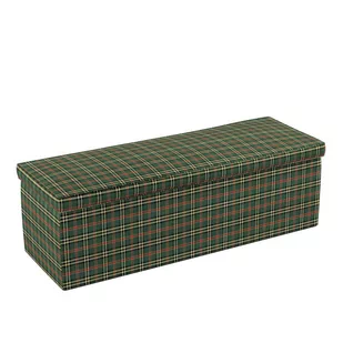 Dekoria.pl Dekoria.pl Skrzynia tapicerowana zielono czerwona kratka 90 × 40 × 40 cm Bristol 525-142-69 - Pufy i podnóżki - miniaturka - grafika 1