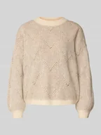 Swetry damskie - Sweter o kroju comfort fit z dzianiny z dodatkiem wełny model ‘JENNA’ - miniaturka - grafika 1