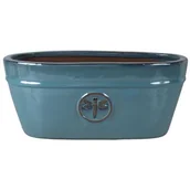 Donice - Donica szkliwo owalna 57 x 28,5 x 26 cm morski błękitny - miniaturka - grafika 1