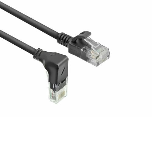 ACT CAT6A kabel sieciowy 90° zagięty w dół, U/UTP LSZH LAN kabel cienki, 3,6 mm Slimline, elastyczny kabel Ethernet z wtyczką RJ45, do stosowania w centrach danych, 5 m, do dołu