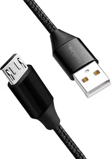 LogiLink Kabel USB 2.0 CU0143 USB A micro USB B M/M czarny 0,3m CU0143 - Huby USB - miniaturka - grafika 1