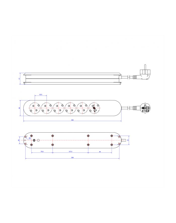 Bachmann SMART 6x Gniazd braun 1xprzełącznik 381.450K