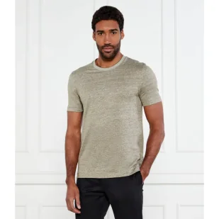 BOSS BLACK T-shirt H-Thompson 28 Regular Fit z dodatkiem lnu - Koszulki męskie - miniaturka - grafika 1