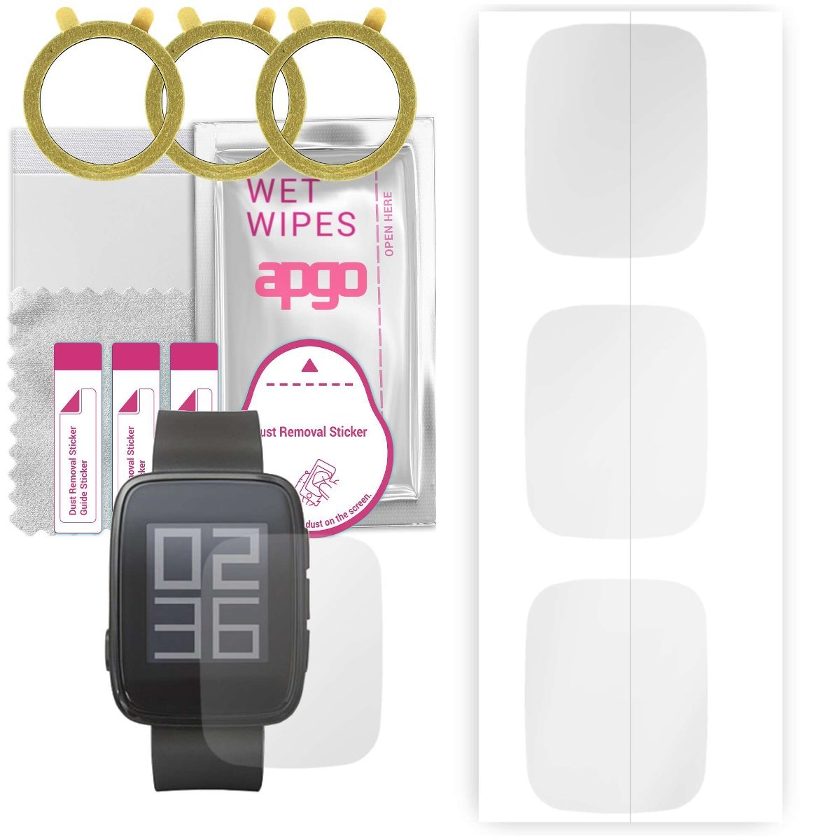 3x Folia hydrożelowa do Goclever Chronos Eco - apgo Smartwatch Hydrogel Protection Ochrona na ekran smartwatcha