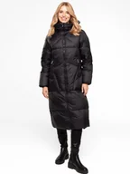 Kurtki damskie - DŁUGA PUCHOWA KURTKA DAMSKA NA SUWAK Z KAPTUREM - miniaturka - grafika 1