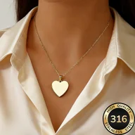 Naszyjniki - TEMU Elegancka naszyjnik w kształcie ze stali nierdzewnej 316 Platerowany 18-karatowym złotem, hipoalergiczny, odporny na blaknięcie, idealny do - miniaturka - grafika 1