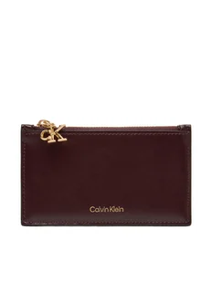 Calvin Klein Etui na karty kredytowe Ck Zip Cardcase 6Cc LV04F1076G Bordowy - Portfele - miniaturka - grafika 1
