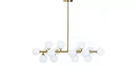 Lampy sufitowe - Lumina Deco Deco NOWOCZESNA LAMPA WISZĄCA MOSIĘŻNA PETRICA W16 LDP 6033-16 (MD) - miniaturka - grafika 1