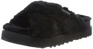 Kapcie damskie - UGG Fuzz Sugar Cross Slide, Kapcie Damskie, Czarny, 40 EU - miniaturka - grafika 1