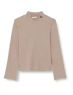 Koszulki i topy damskie - Calvin Klein Damskie topy z dzianiny Plus Rib Mock Neck L/S, Perfect Taupe, 3XL - miniaturka - grafika 1