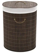 Kosze na bieliznę - Bambusowy owalny pojemnik na pranie Moira 3X - ciemnobrązowy - miniaturka - grafika 1