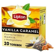 Herbata - Lipton Herbata LIPTON, piramidki, czarna, wanilia, 20 torebek - miniaturka - grafika 1