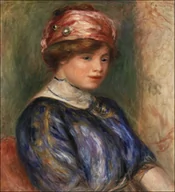 Plakaty - Galeria Plakatu, Plakat, Young Woman in Blue, Bust, Pierre-Auguste Renoir, 40x50 cm - miniaturka - grafika 1