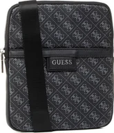 Nerki - Guess, Dan, Flat Top Zip, Textile Crossbody Bag, Black, For Men For Men - miniaturka - grafika 1