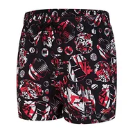 Kąpielówki dla chłopców - Speedo Młodzieżowe majtki Glitchamp Allover 13" Ws do pływania wielokolorowa Schwarz/Lava-rot/Weiß XS - miniaturka - grafika 1