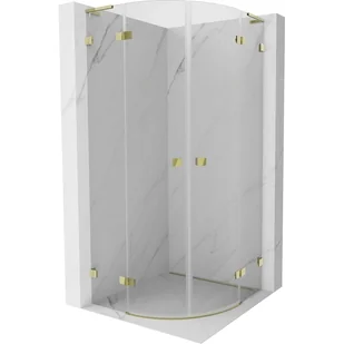 Mexen Lunar L kabina prysznicowa półokrągła uchylna lewa 100 x 90 cm, transparent, złota - 833L-100L-090P-50-00 - Kabiny prysznicowe - miniaturka - grafika 1