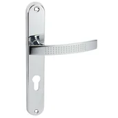 Klamki - Domino Klamka do drzwi wewnętrznych z długim szyldem do wkładki Alma Chrom - miniaturka - grafika 1