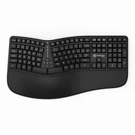 Klawiatury - Powerton LANA, Klawiatura ergonomiczna CZ/SK, przewodowa (USB), czarna  WPK500E CZ/SK - miniaturka - grafika 1