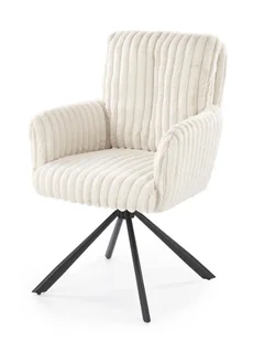 Pikowane welurowe krzesło kremowe P8-S73 - Krzesła Pikowane welurowe krzesło kremowe P8-S73 - Krzesła - miniaturka - grafika 1