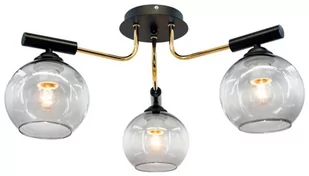 MLAMP LAMPA sufitowa ELM2207/3 BL TR MLAMP metalowa OPRAWA modernistyczna czarna złota ELM2207/3 BL TR - Lampy sufitowe - miniaturka - grafika 1