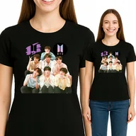 Koszulki i topy damskie - Koszulka DAMSKA BTS Zespół KPOP Dla Fanki Jakość Premium M 3539 CZARNY - miniaturka - grafika 1