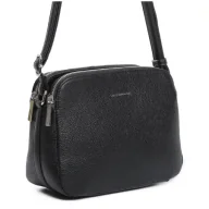 Torebki damskie - Damska Torebka Listonoszka LUIGISANTO Czarna Trzykomorowa z Paskiem - miniaturka - grafika 1