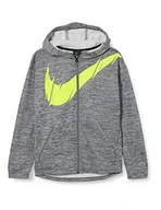 Bluzy dla chłopców - Nike chłopięca bluza B Nk Therma Fz Gfx szary Smoke Grey/Htr/(Lemon Venom) L - miniaturka - grafika 1